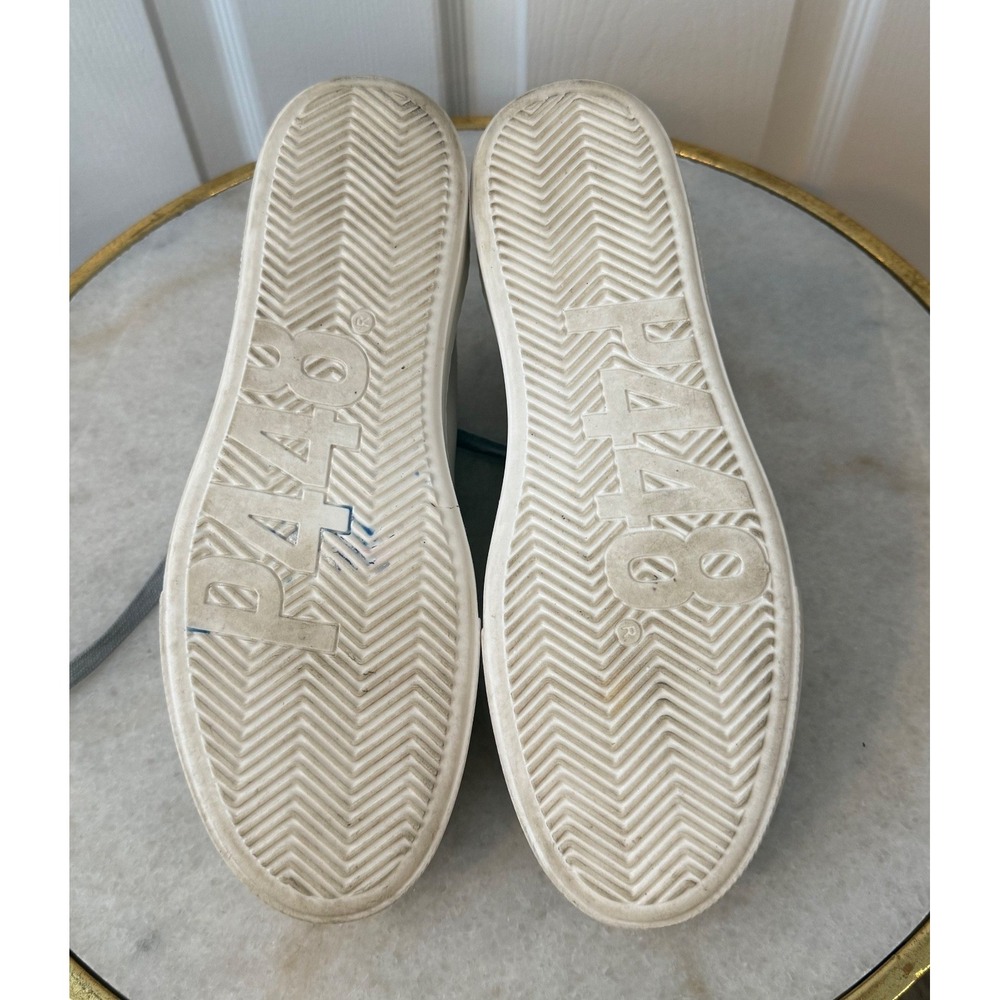 P448 John Leather White Low Top Platform Sneakers Womens 39 - Picture 7 of 9